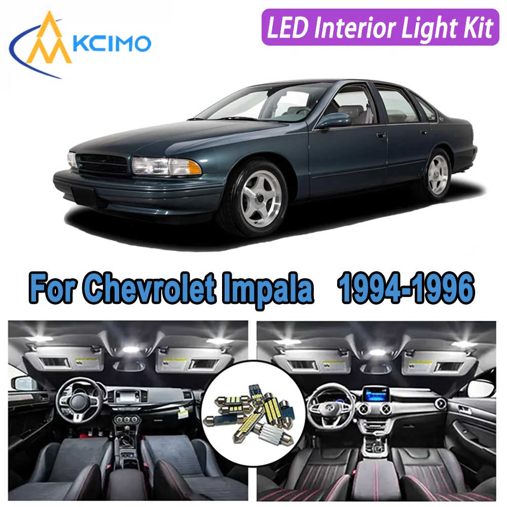 

Kcimo LED For Chevrolet Impala (1994-1996) Premium Bright LED Interior Dome Map Trunk Light Kit Car Led Lamps Canbus Car LED