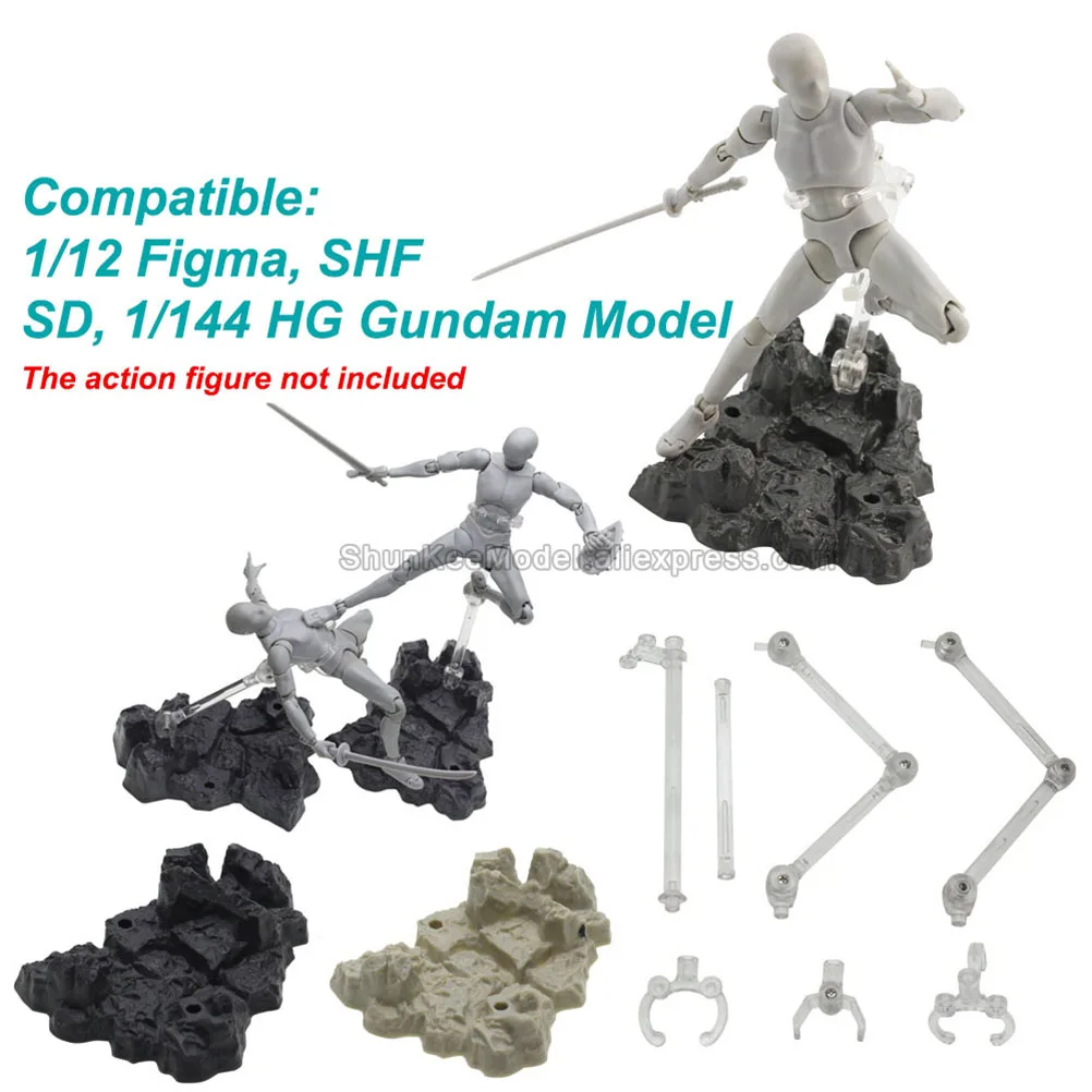 Impact Rock Effect Stand Holder Base Scene For 1/144 RG HG 1/100 MG RE Model 1/12 3.75