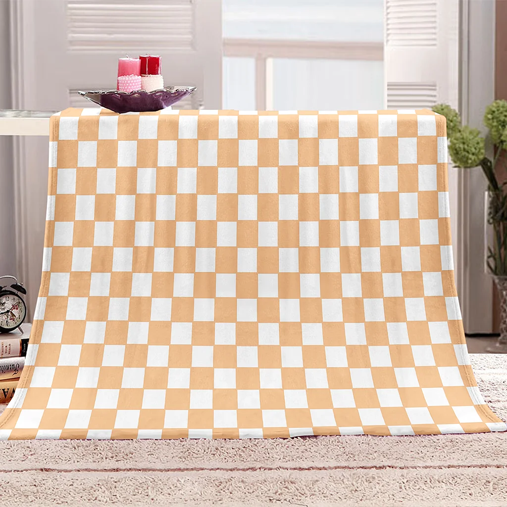 

HUANZHUANG 3D Orange Geometric Printing Blanket Flannel Blanket Throw Blanket For Living Room Bedroom Bed Sofa Picnic Cover Kid