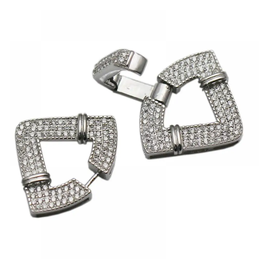 Beadsnice الفاخرة فضة المشبك مثلث المشبك مع الزركون DIY بها بنفسك مجوهرات اكسسوارات لصنع سوار المرأة ID35292