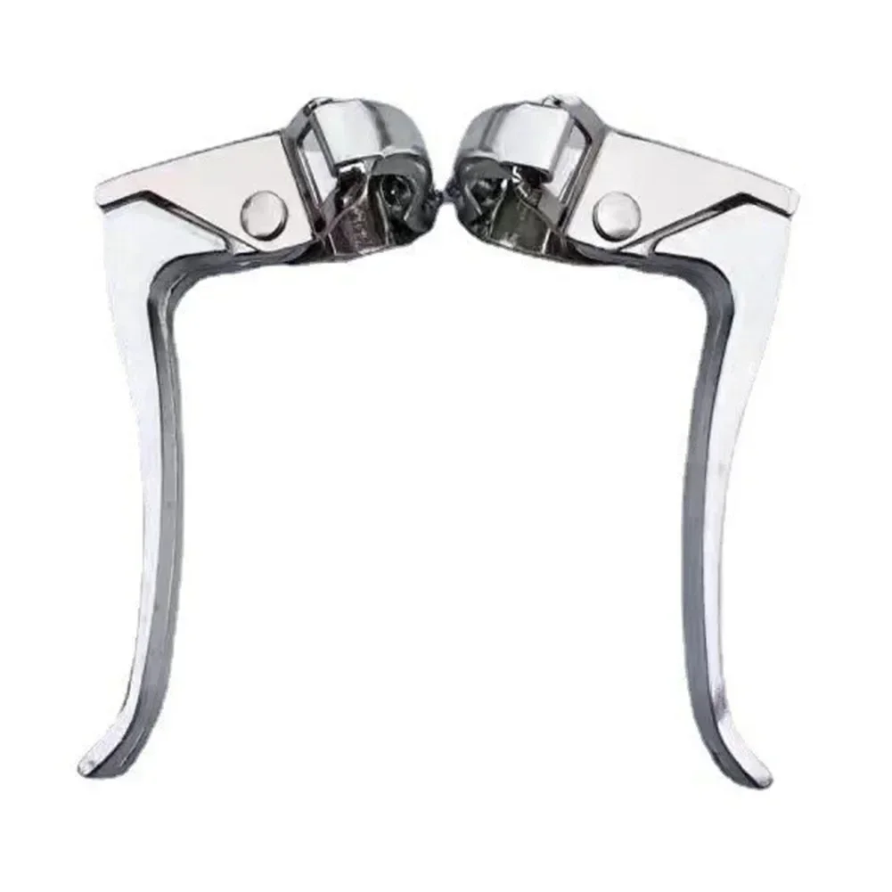 1 Pair MTB Bicycle Alloy 22mm-24mm Brake Handle Disc Brake Lever Silver Lightweight Easy Installation Cycling Accessories