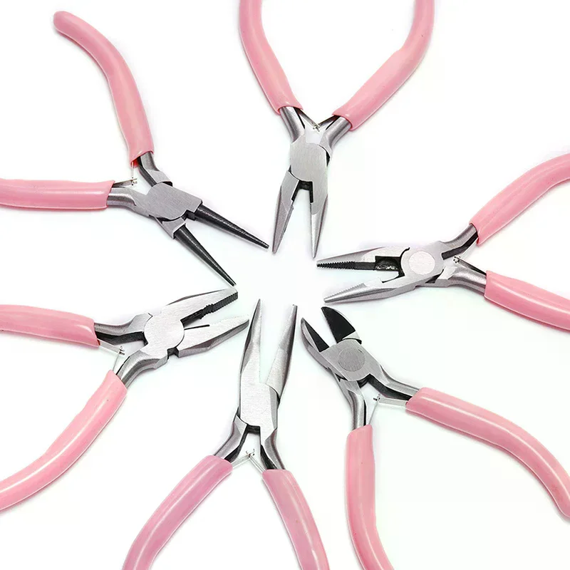 MultiType Mini Jewelry Making Pliers Diagonal/Round/Bent/Needle Nose Insulated Cutter Pliers Handcraft Beading Tools