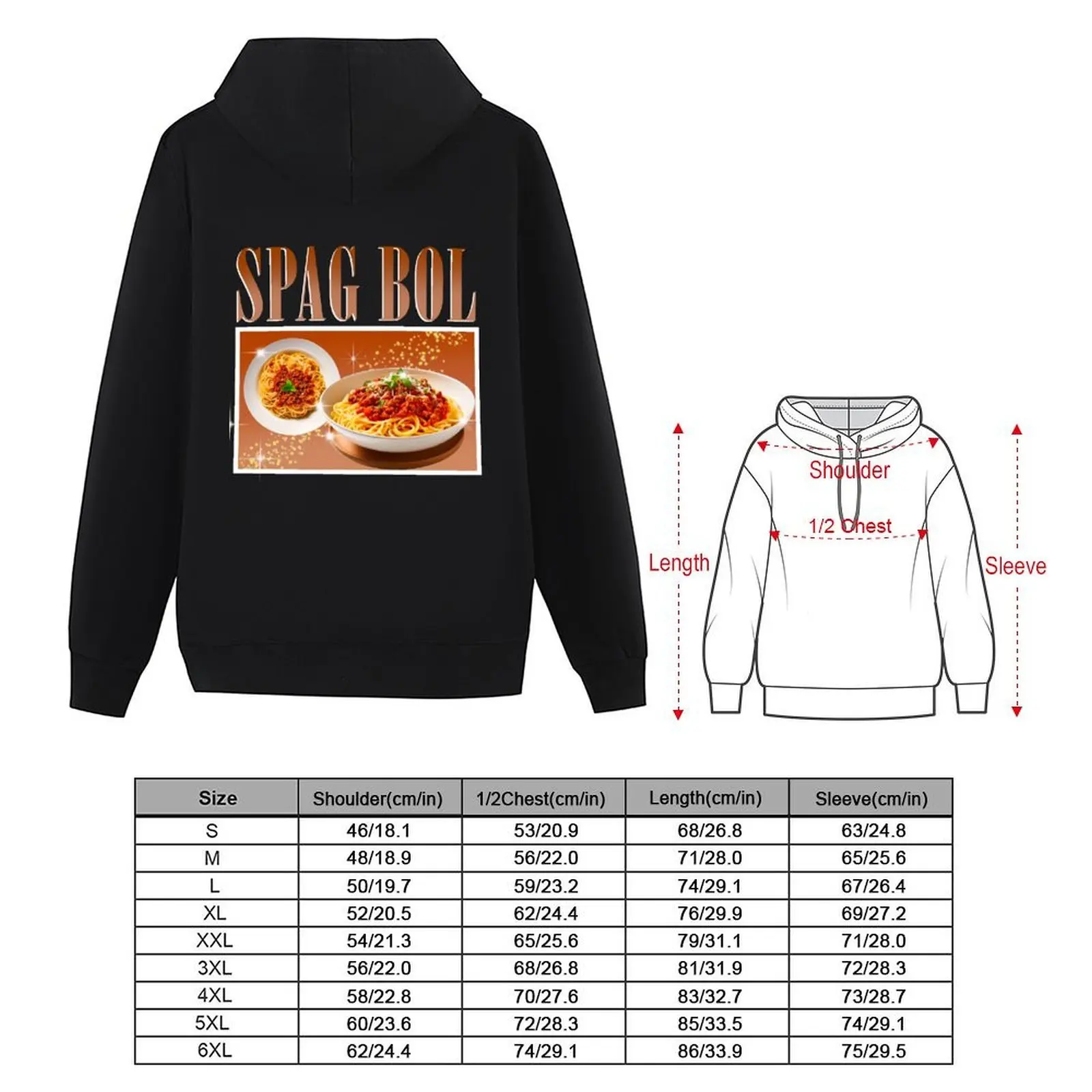 Spag Bol 90's 프린트 후드티 블라우스 후드 셔츠 미적 의류 남성용 의류 후드티 및 스웨트셔츠의 새로운 제품