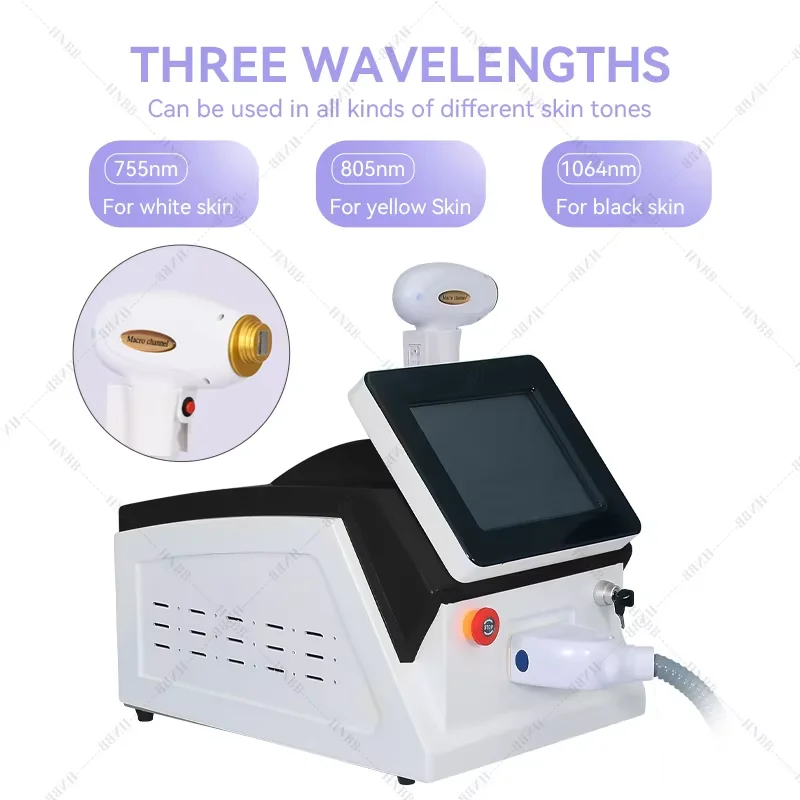 Lokale Verzending 808nm Diode Laser Ontharing Machine 755nm 1064nm 3-Wave 3000w Ijs Platina Koelsysteem Huidverzorging