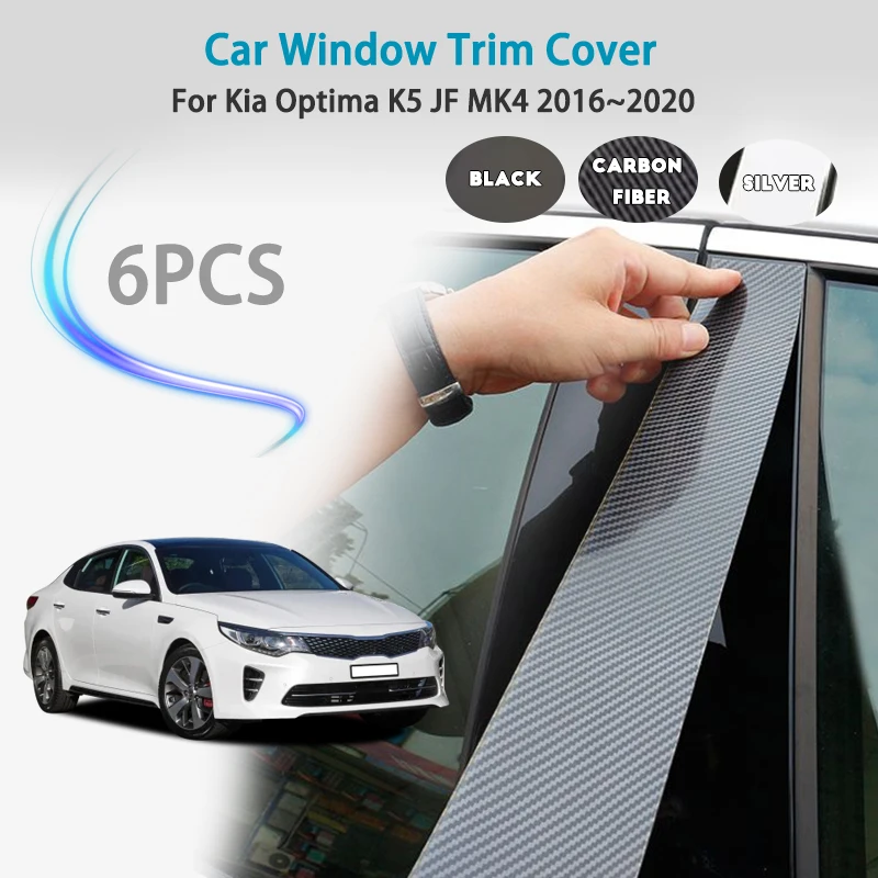 

For Kia Optima K5 JF MK4 2016~2020 2017 Car Window Trim Cover Pillar B C Column Door Decal Stickers Gloss Middle column sticker