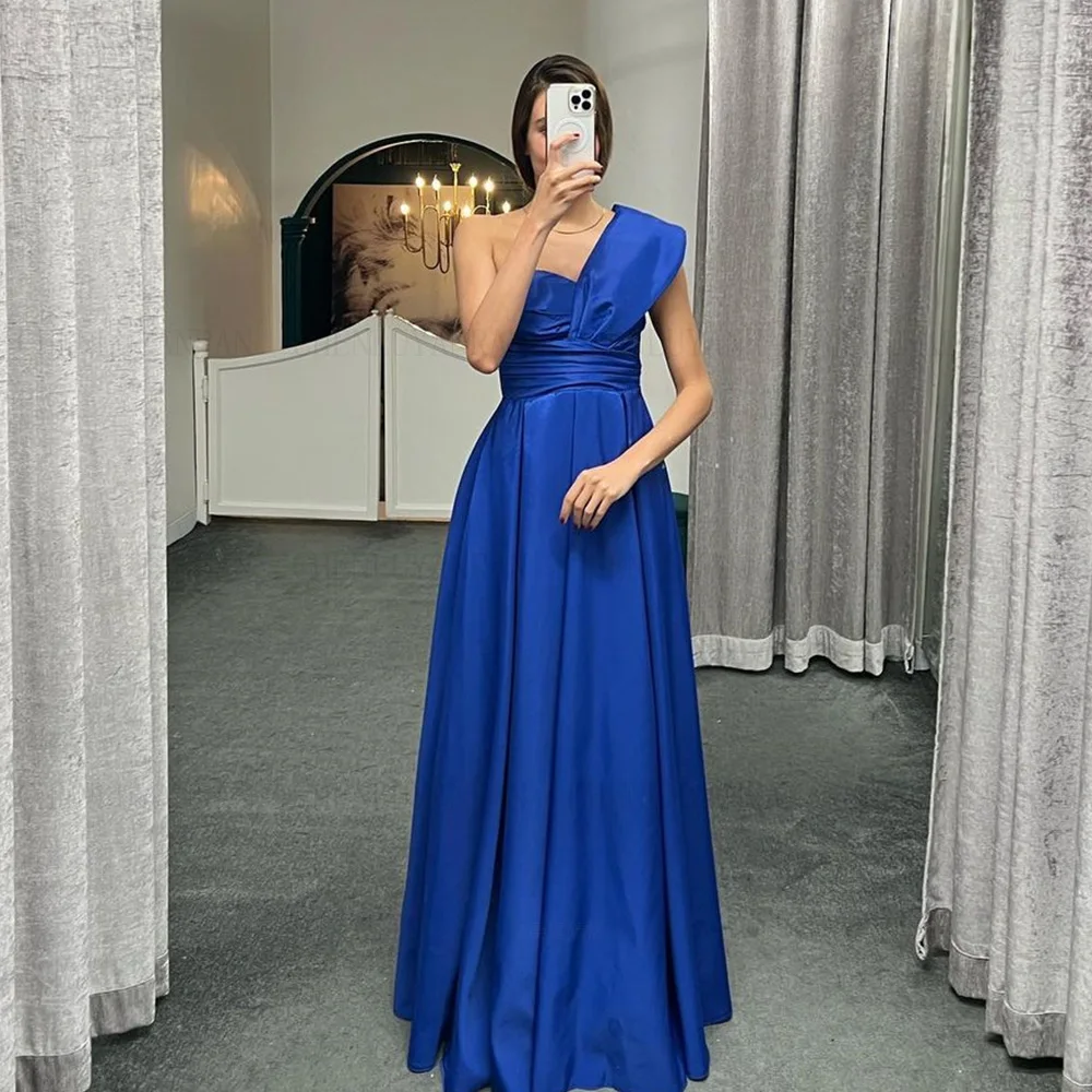 

Elegant Formal Occasion Dresses 2023 One-Shoulder Sexy Long Evening Gowns Ruching Formal Party Dress with Pleats فساتين السهرة