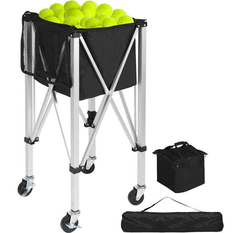 

Aluminum Foldable Tennis Ball Pickup Cart Portable Ball Storage Hopper for Baseball & Training, Scratch-Proof Durable Heavy Duty
