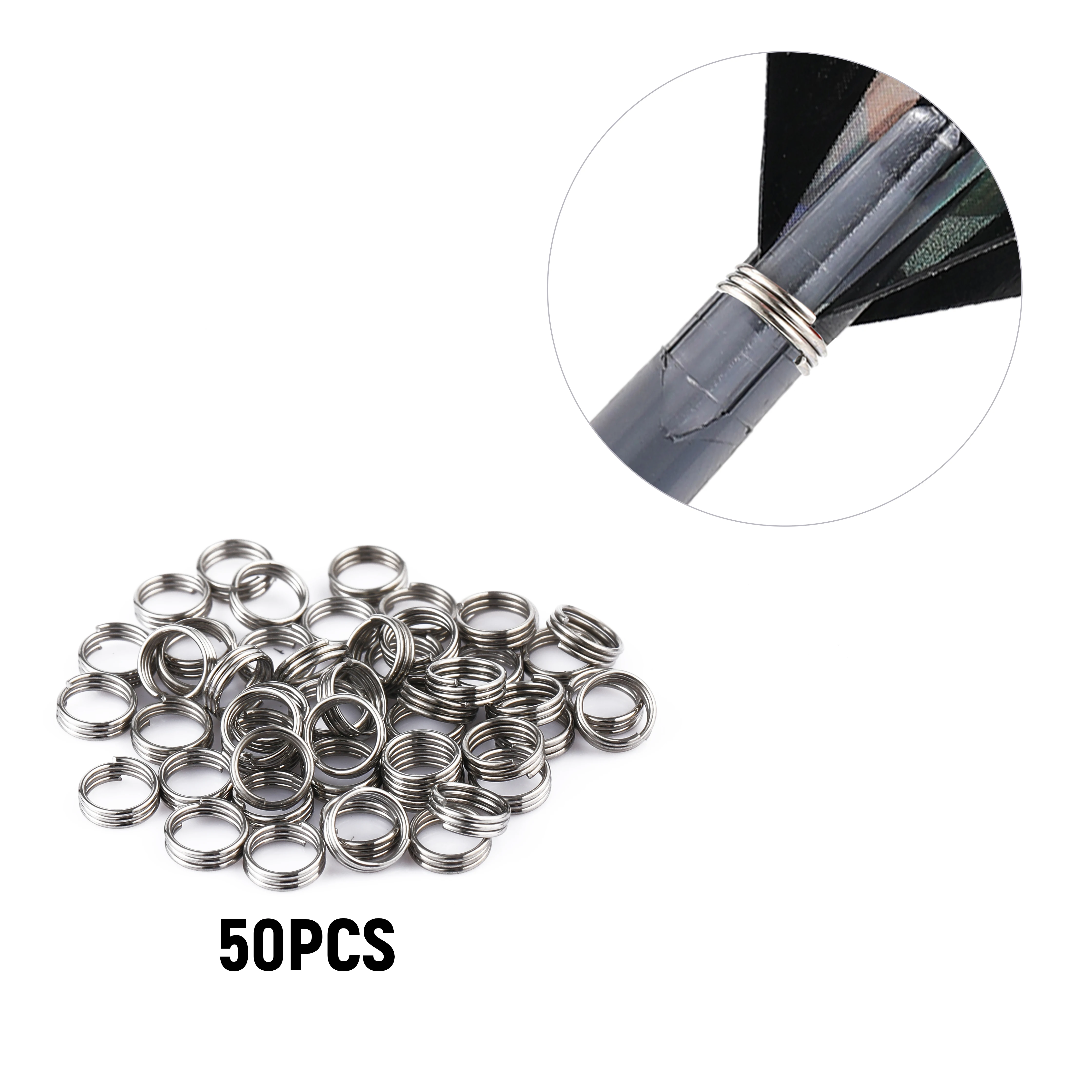 Huanqu 50 Durable Metal Dart Spring Rings, Dart Tail Spring Rings, Universal Dart Accessories Replacement Parts