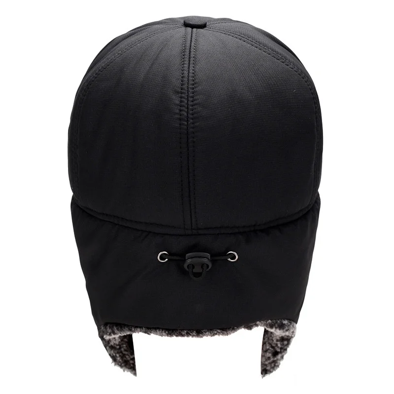 Winter Fur Warm Windproof Hat Men Women Lei Feng Cap Bomber Faux Fur Ear Flap Cap Black Ski Trooper Trapper Cold Anti-snow Cap