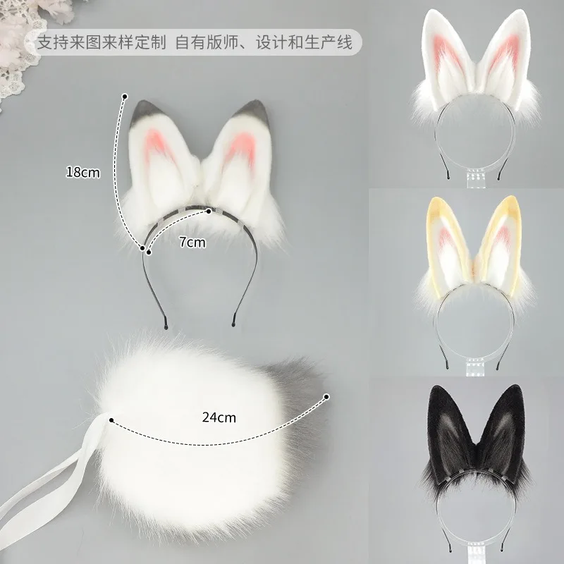 Nouvelles filles en peluche longue oreille de lapin bandes de cheveux chapeaux bandeau robe Accesorios femmes fille Cosplay Lolita Cosplay accessoires de cheveux