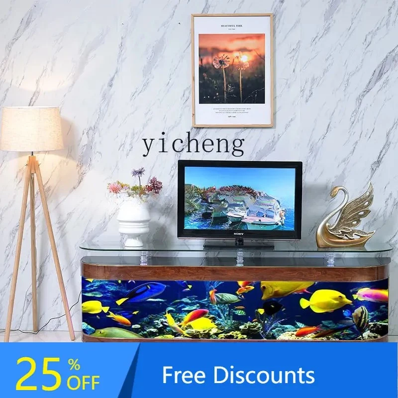 

W31-TV cabinet large ecological water-free fish tank floor-to-ceiling glass