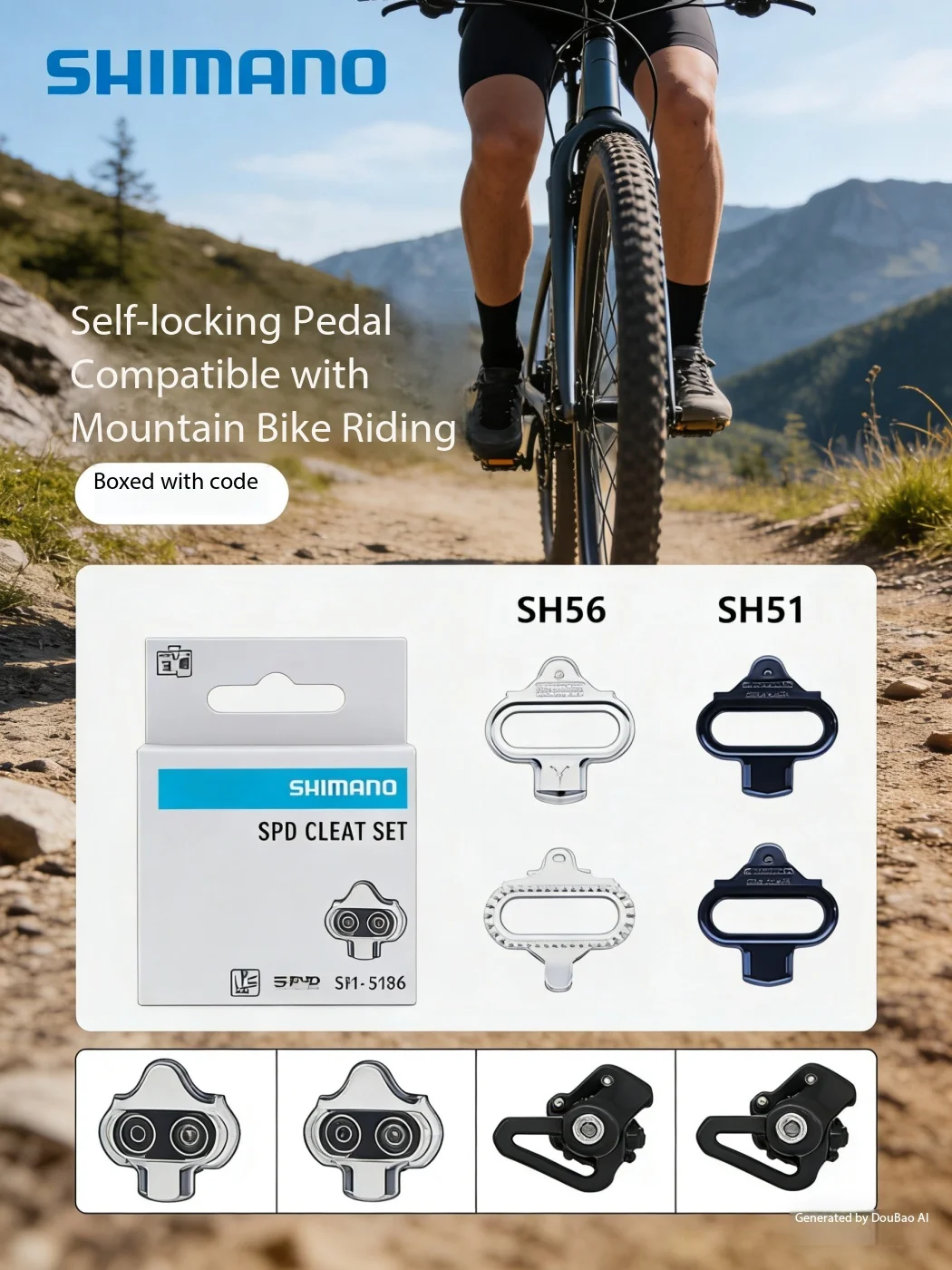 

SHIMANO SPD Lock Plate SH51 SH56 Mountain Bike Road Bike Cleats Non-slip Bicycle Pedal Accessories for Shimano SPD-SL System