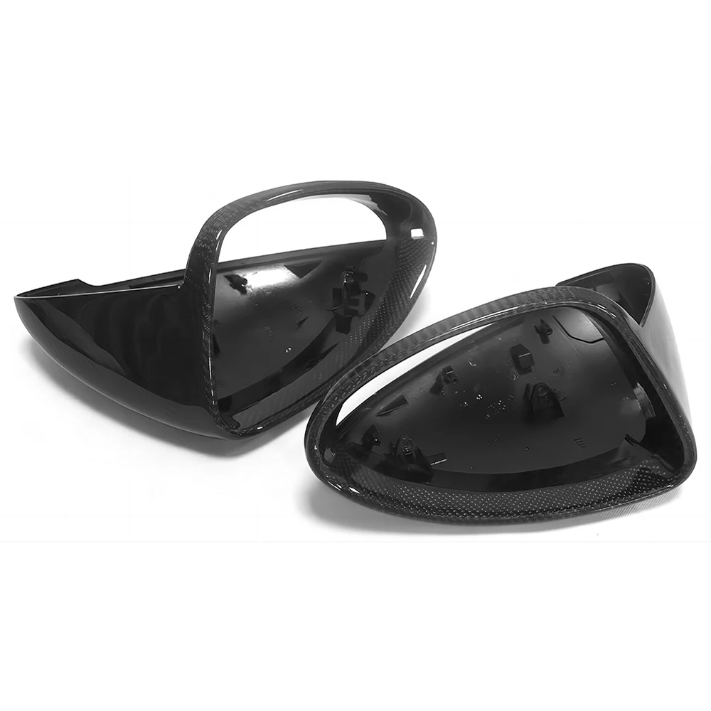 Replacement Rearview Side Mirror Covers Cap For 15-17 Porsche Cayenne 958.2 GTS Turbo S LHD Only Carbon Fiber Casing Shell