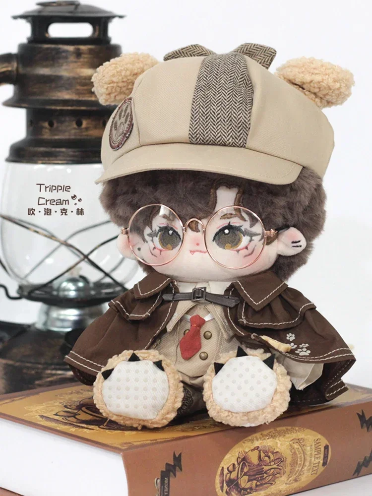 Handsome Fashion Boys Uniform Detective For Plush 20cm Doll Shirt Cloak Clothes Clothing Outfits Dress Up Plushie Toys Gift New