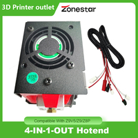 New Version Zonestar Head 4-IN-1-OUT Mix Color Hotend Assemble for Z9 w/ A Extension Wire High Print Temperature