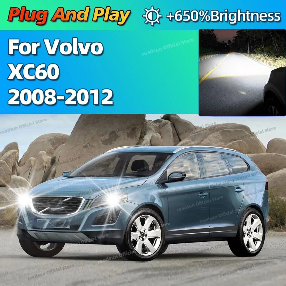 

2Pcs 6000K LED Headlight HID D1S Replacement Canbus Upgrade Car Light For Volvo XC60 2008 2009 2010 2011 2012 with Fan