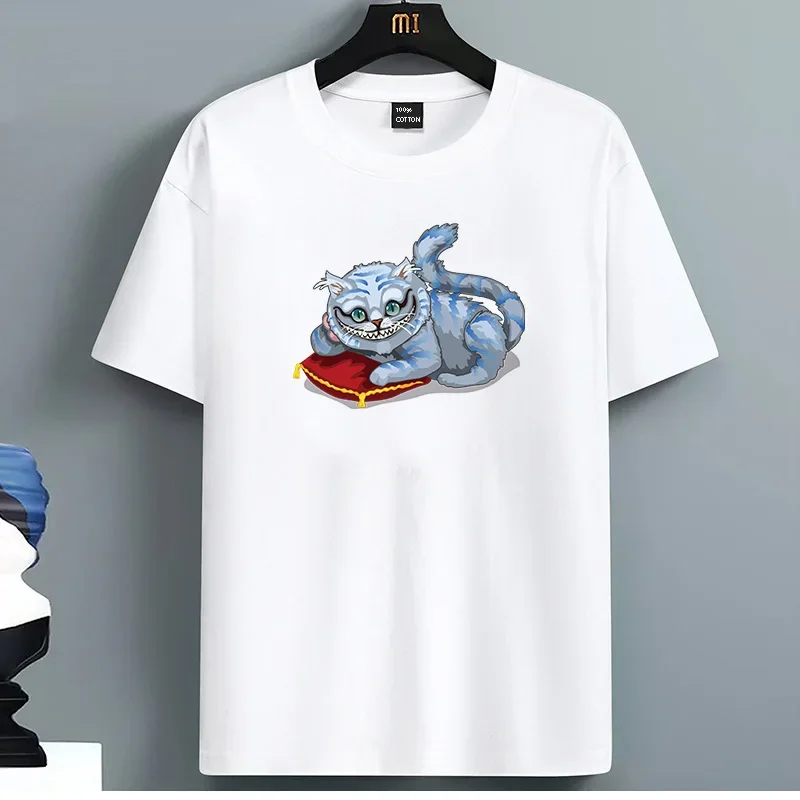 

Cat Graphic Tee Men Women Round Neck Short Sleeve Cotton Casual T-Shirt