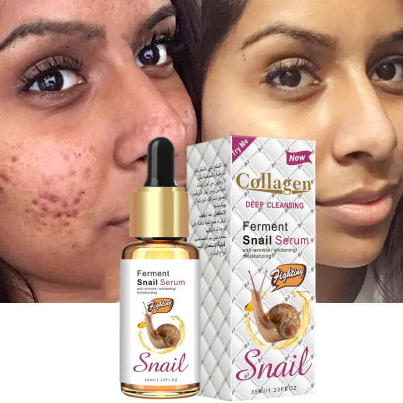 

Snail Collagen Face Essential Oil Anti Aging Whitening Moisturizing Face Serum Liquid Facial Massage Cream Skin Care Cosmetics