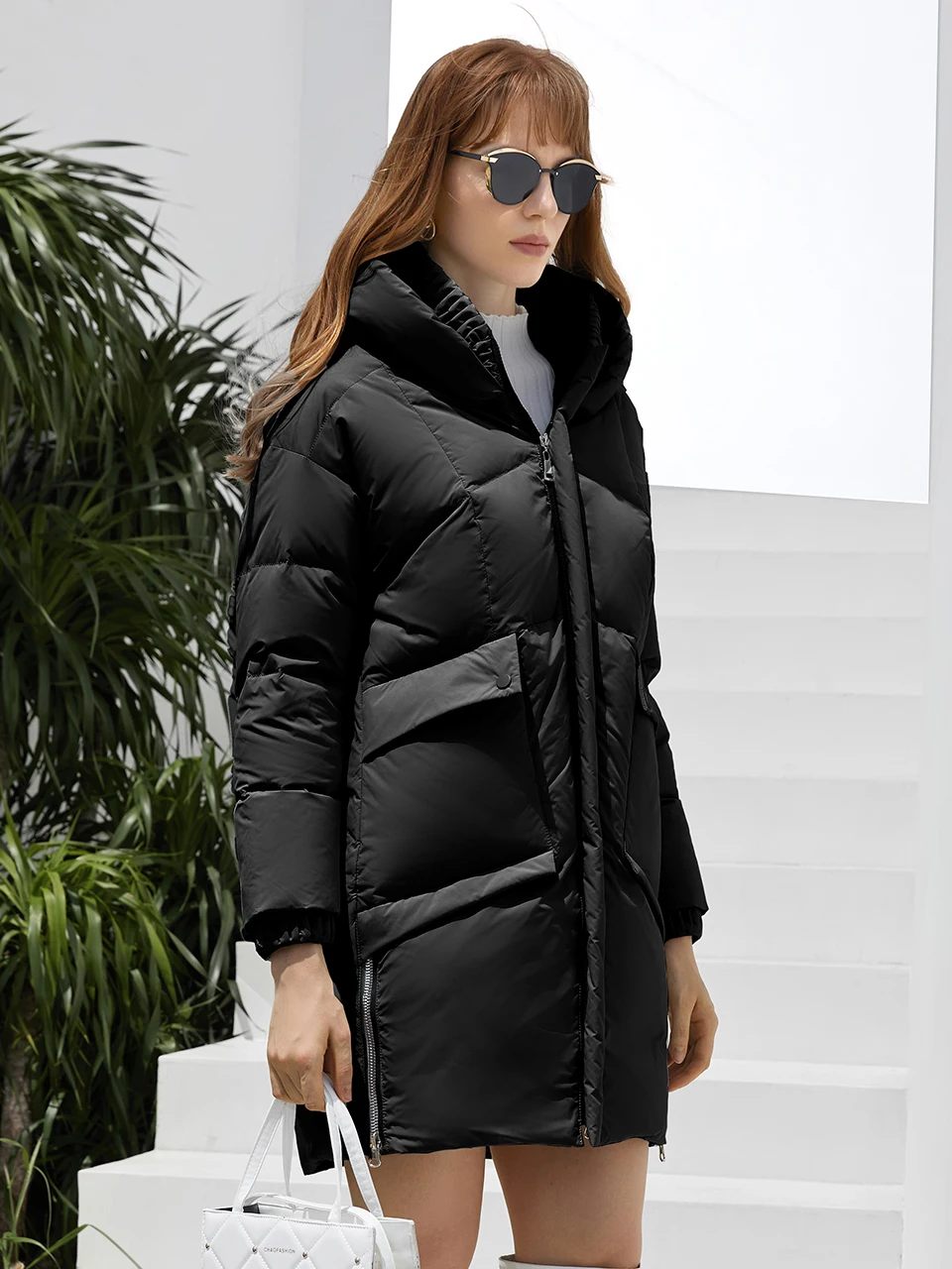 ZIAI 2022 New Women\'s Down Jacket  Mid-length high-quality Coat Women simple fashion cold-proof hooded Women Jackets ZR-10279