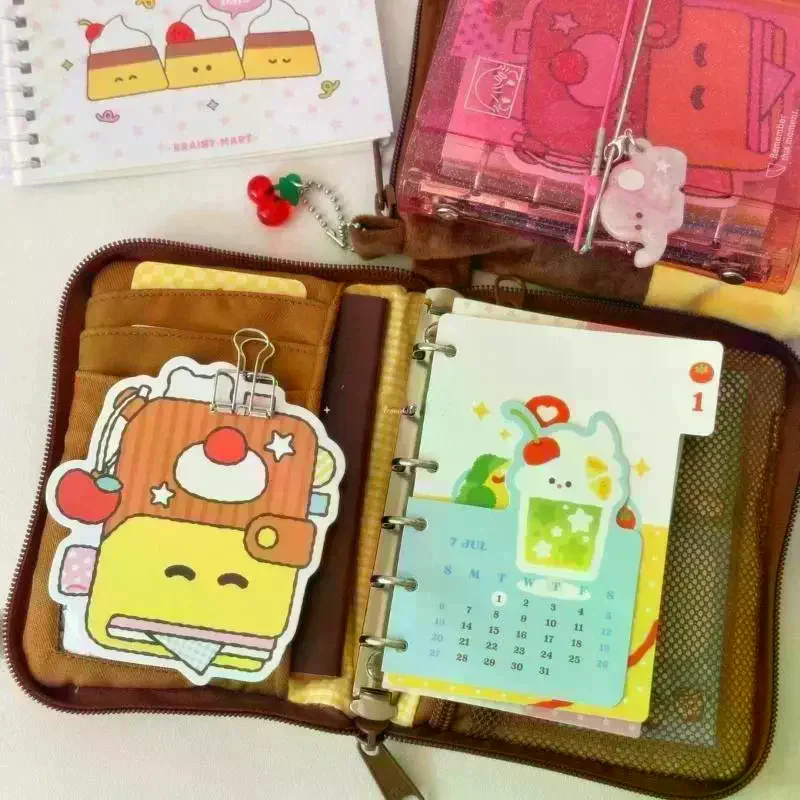 Cute Pudding Color-blocked Plush Coin Purse Travel Passport Bag Account Bag Portable CCD Camera Bag Portable Storage Card Bag
