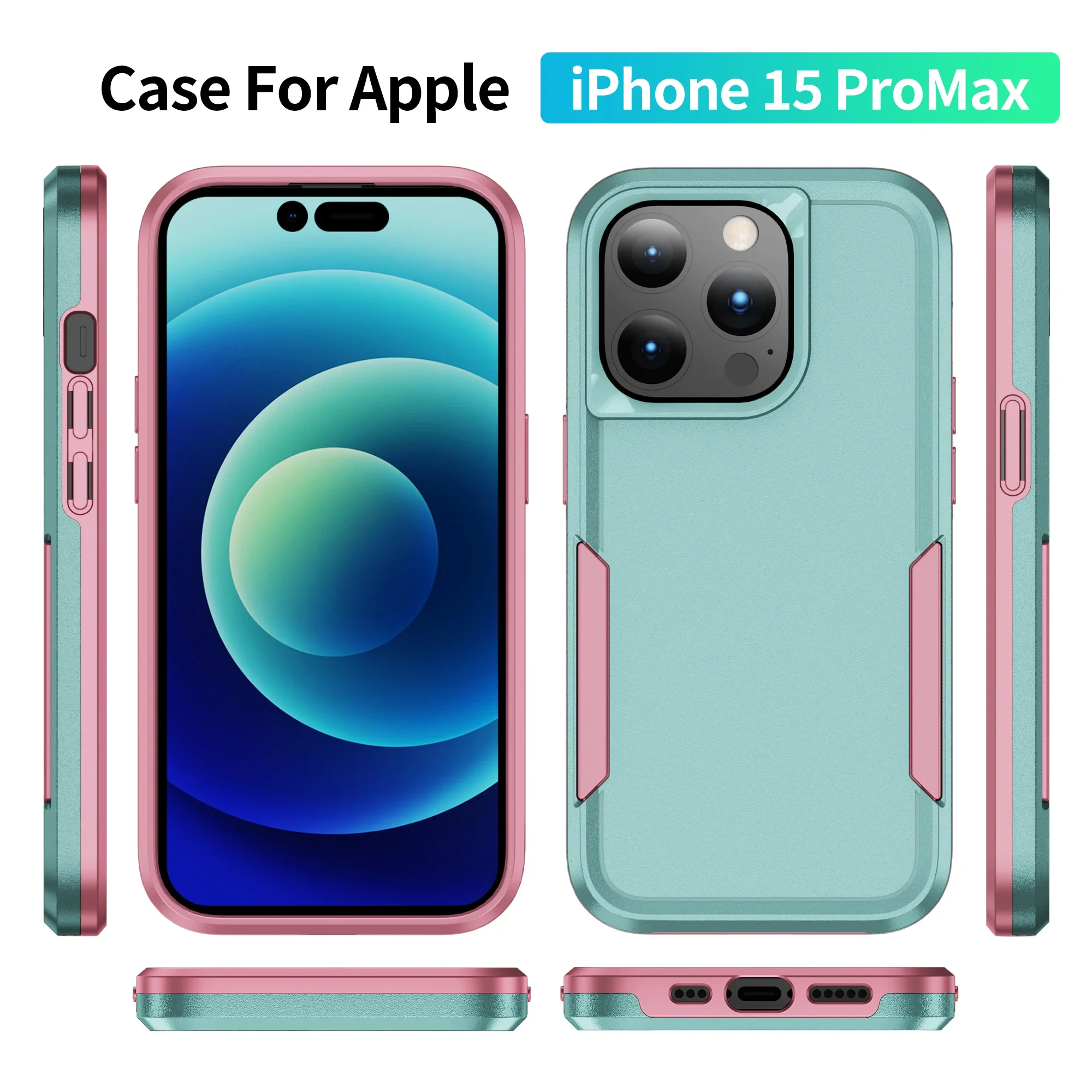 Case For iPhone 16 15 14 13 12 11 Pro Max X XS XR 8 7 Plus Heavy Duty Shockproof Anti-Scratch Rugged Protective with Full Cover