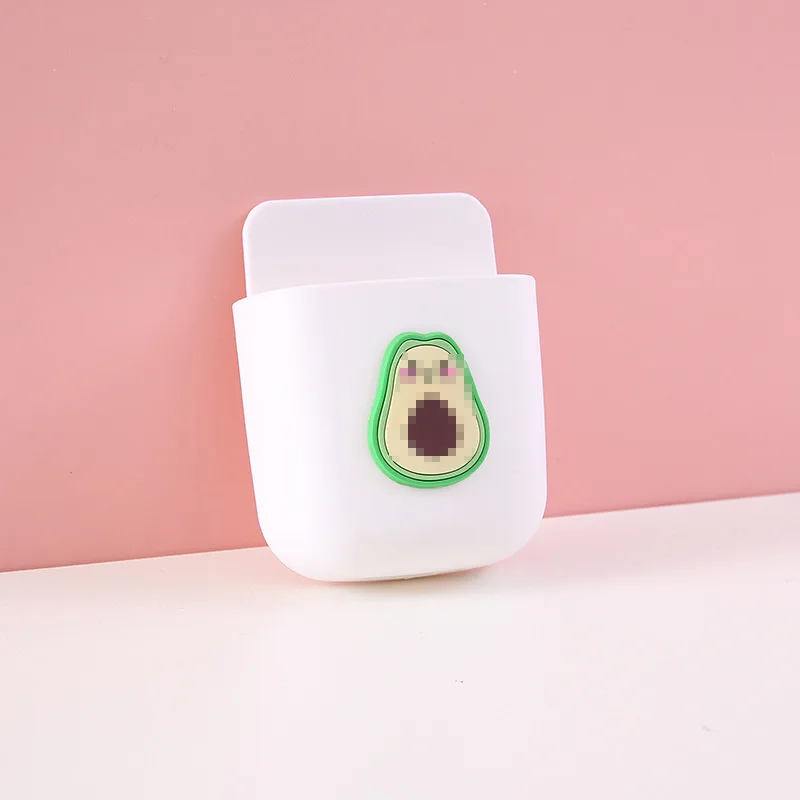 Cute Cartoon Wall Multi-functional Storage Box Bedside Desktop Mobile Phone Cosmetic Self-adhesive Storage Rack