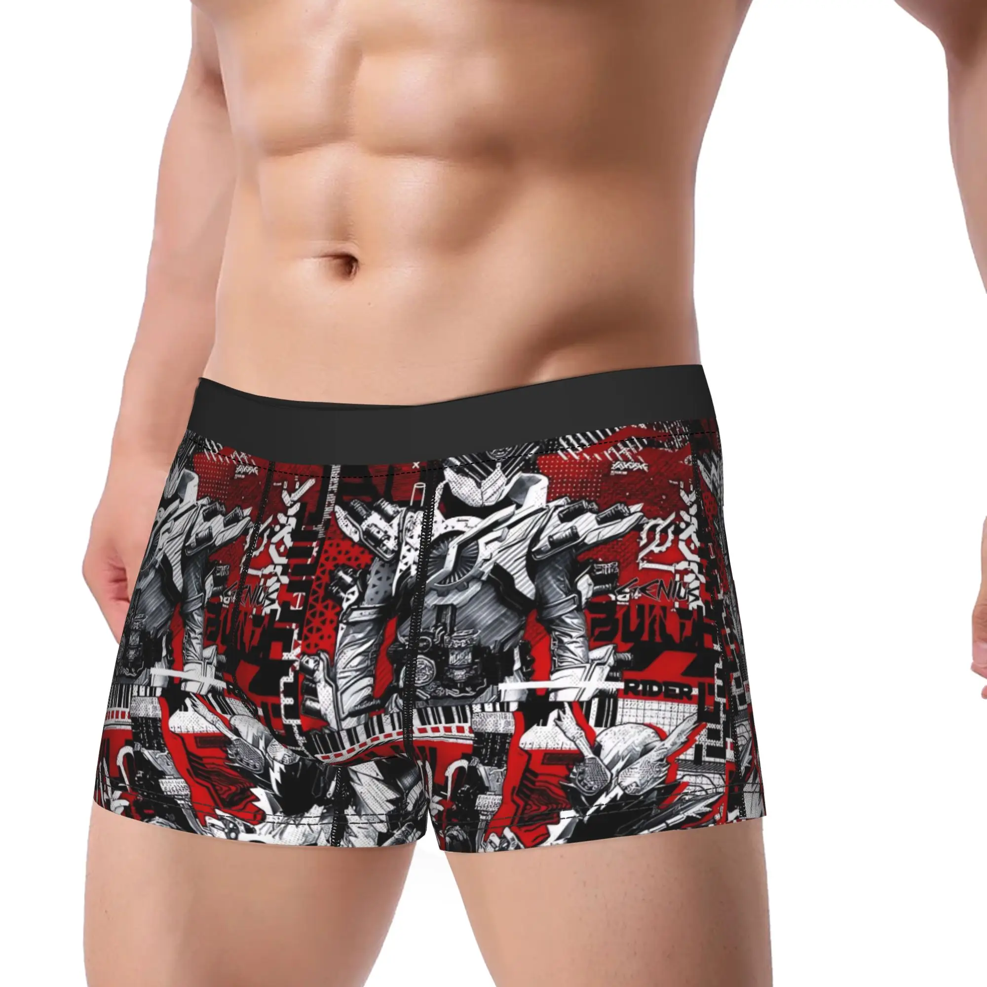 Kamen Rider (4) Underwear  Custom Boxer Shorts Hot Sale Men Underpants Funny Boxer Brief Birthday Gift