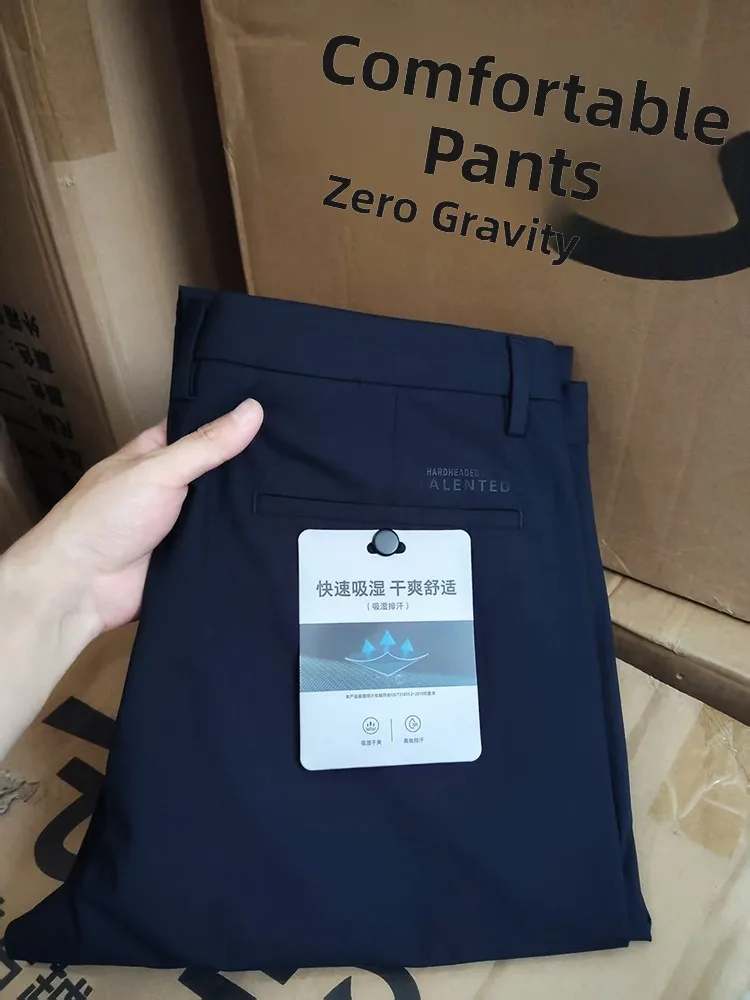 

Мужские повседневные брюки, тонкая модель 3536, код Clearance S, брендовая H-этикетка, удаленная летняя дышащая прямая молния со средней талией