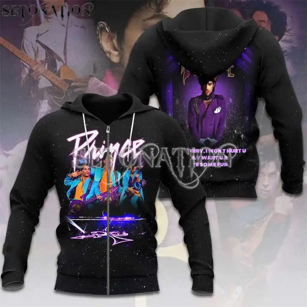 Prince Rogers Nelson Fashion Long Sleeves 3D can customize arrive Print Zipper/Hoodies Jacket/Men/women dropshipping