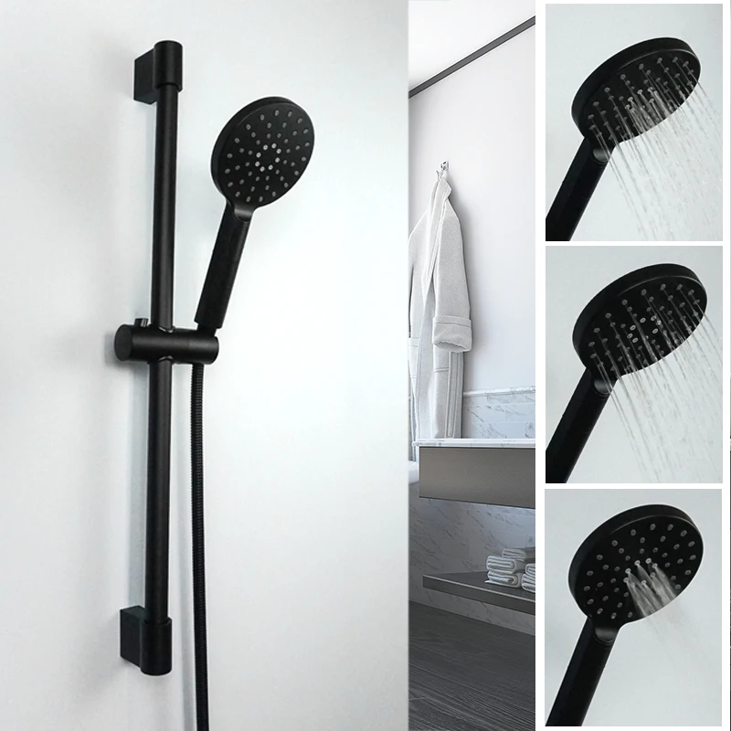 High Pressure ABS 3 Function Rain Shower Head Shower 1.5M Hose Stainless Steel Adjustable Lifting Rod Bathroom Accessories - Image 2