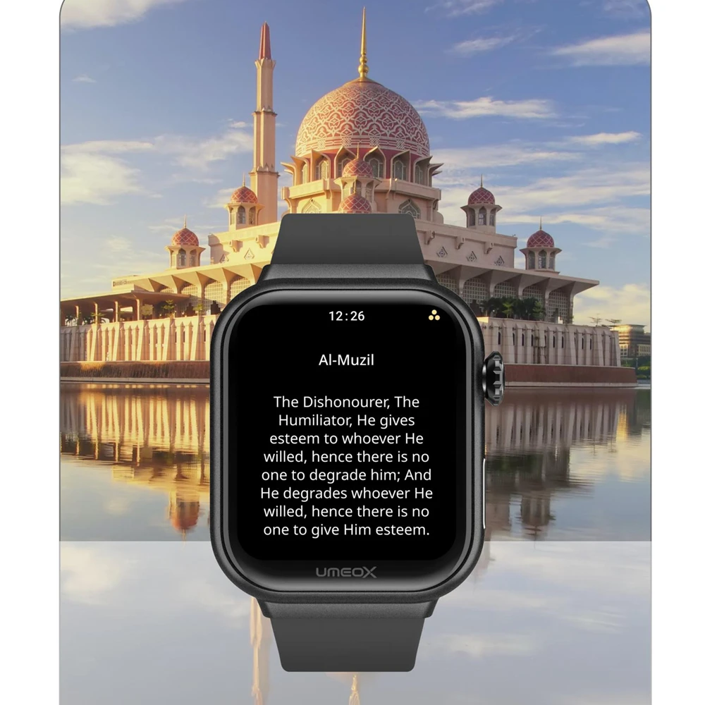 Quran Watch,First Quran Watch for Muslim from iQibla,Full  Quran  Recitation ,Prayer Times  reminders Daily  Azkar,Black