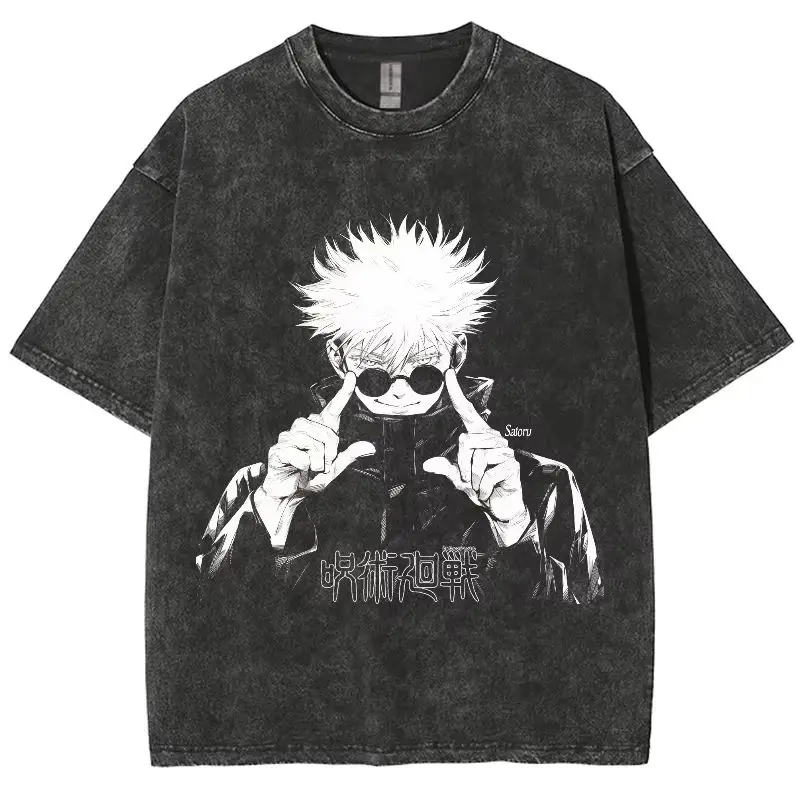Y2k التي شيرت الرجال الملابس الجديدة في الأعلى و تيز قميص رجالي Camisetas أنيمي Jujutsu Kaisen Gojo Satoru غسلها تي شيرت أوم 61346