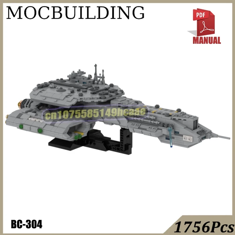 

BC-304 Daedalus-класс Battlecruisered с подставкой MOC Строительный блок DIY Строительные игрушки Носитель космоса Кирпичи Подарок на день рождения