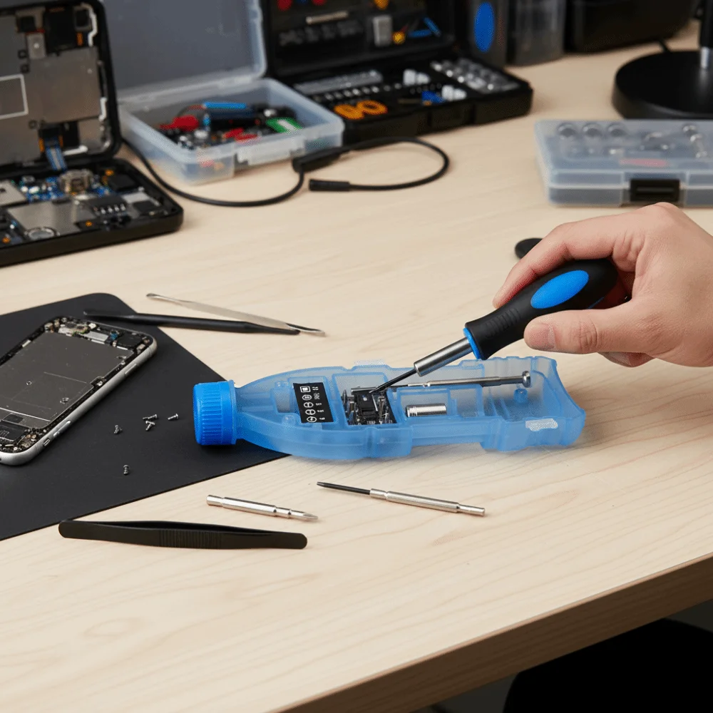 

Comfortable Design Bottle-Design Screwdriver Long-Lasting Wear-Resistant Hand Tool Kit Sky-Blue Bottle Design