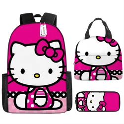 Student Hello Kitty Lunch Bag Insulated Primary and Middle School Students Lunch Bag Cartoon Cute KT Children's Backpack Mochila