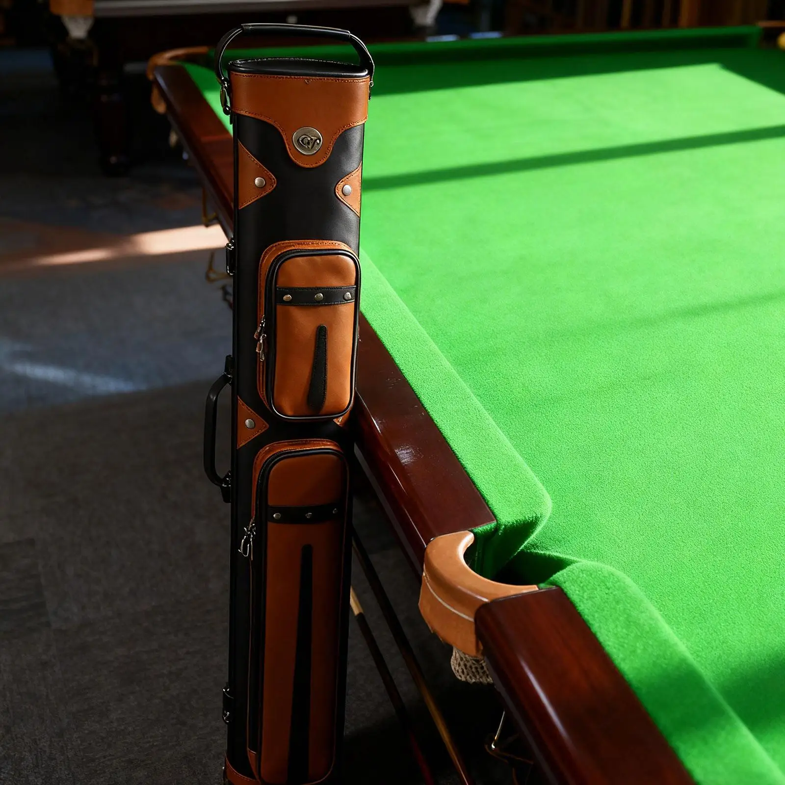 Pool Cue Case 8 Hole Storage Bag 1/2 Jointed Cue Case Sturdy with Multiple Pockets Portable Carrying Bag Storage Pouch Protector
