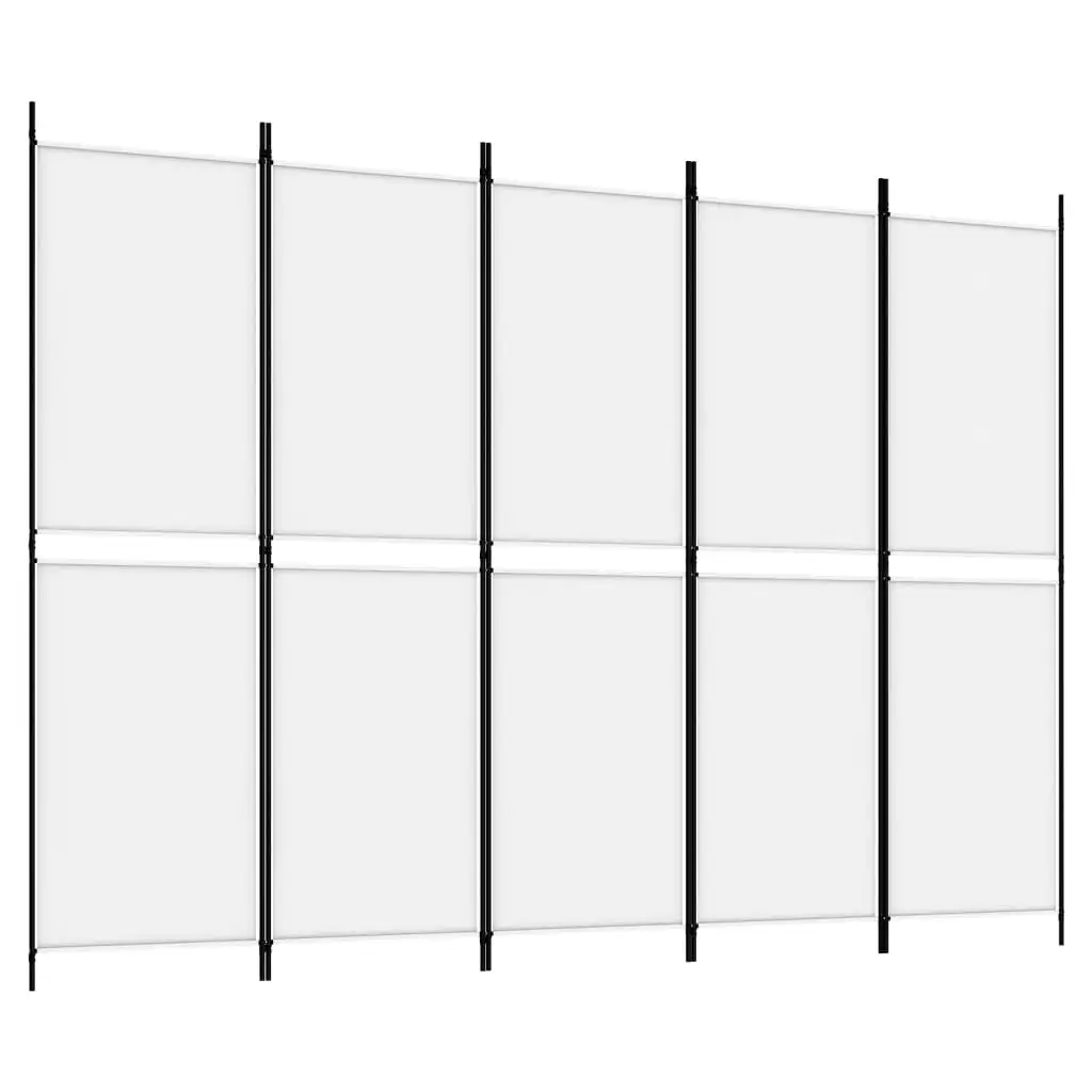 Partition 5 panel white 250x180 cm fabric (Also available in multiple sizes)