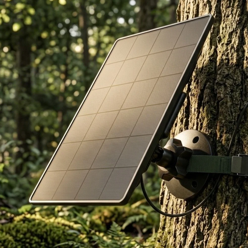 6000mAh Solar-Powered Charging Panel for Outdoor Cameras with 6V 2A 9V 1.5A 12V 1A DC Output and IP65 Waterproof Rating