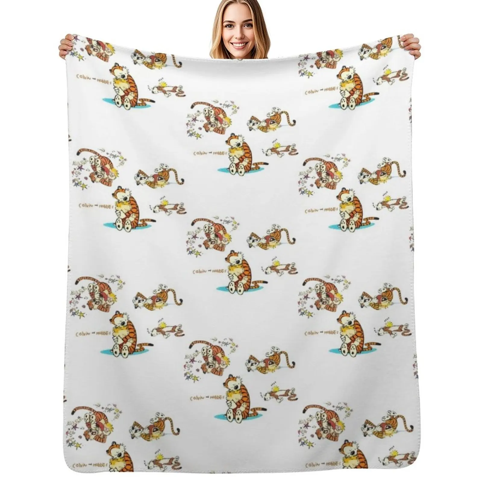 

calvin and hobbes bill watterson Throw Blanket Warm Plush Fuzzy Blanket for Living Room