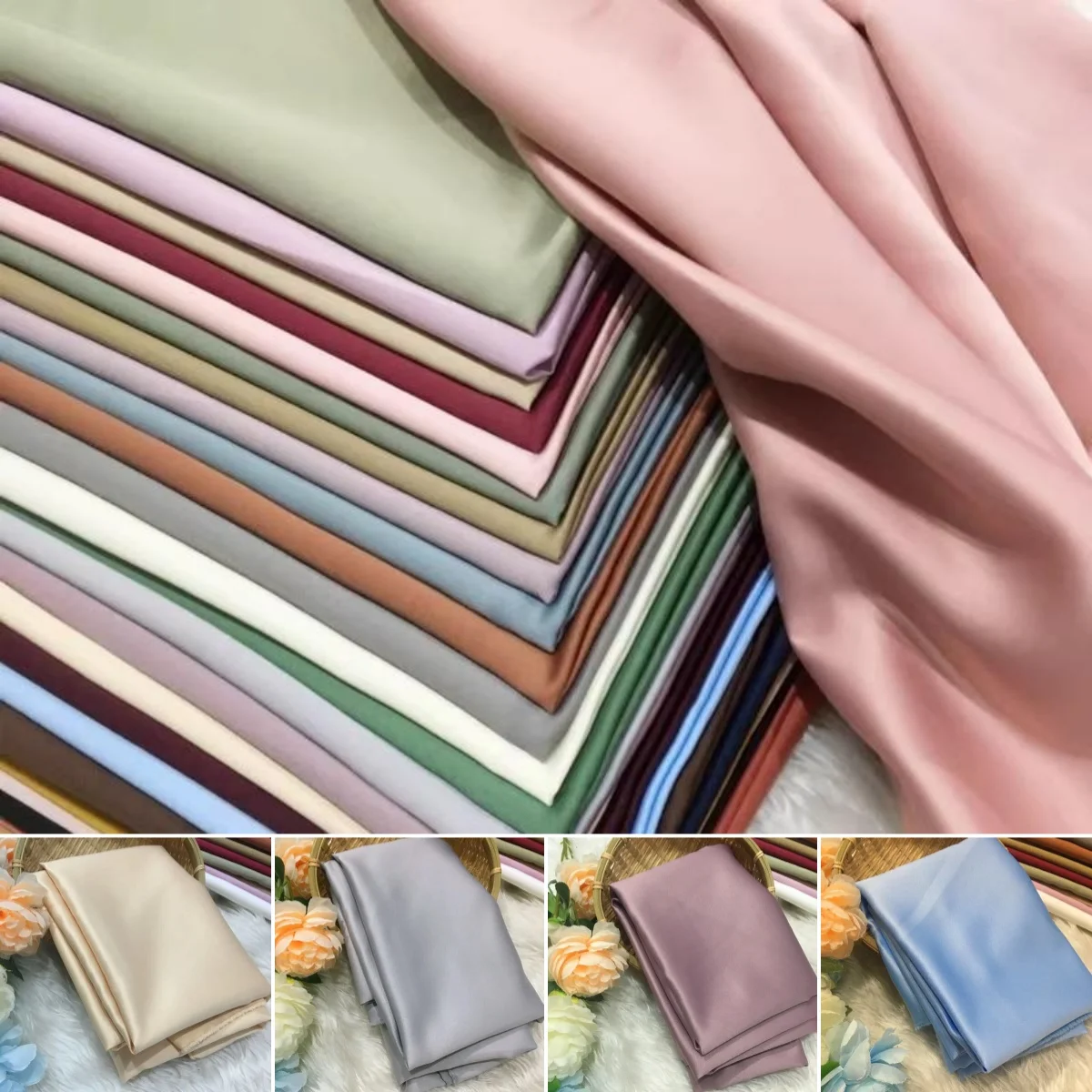 

Толстый матовый атлас Huadanni, элитная одежда, свадебное атласное однотонное вечернее платье, ветровка, костюм, атласная ткань