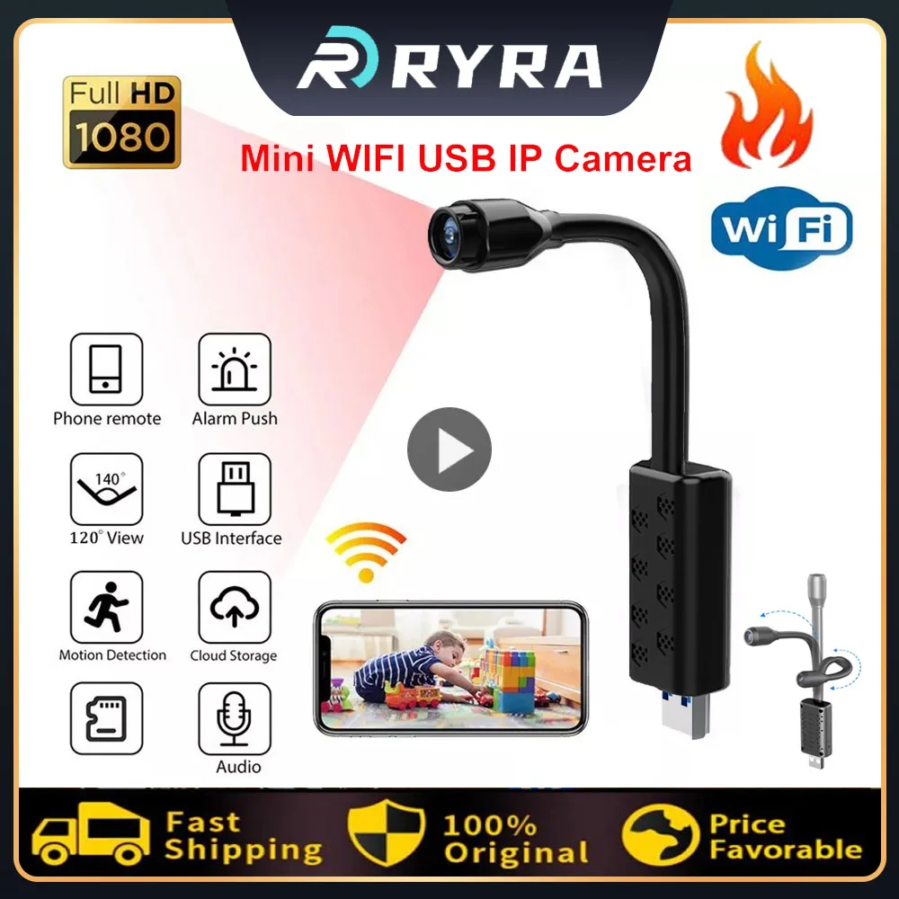 1080P HD Mini WIFI Camera Nachtzicht Bewegingsdetectie Home Security Webcam Real-time externe push-waarschuwingen Camera voor IOS /Android