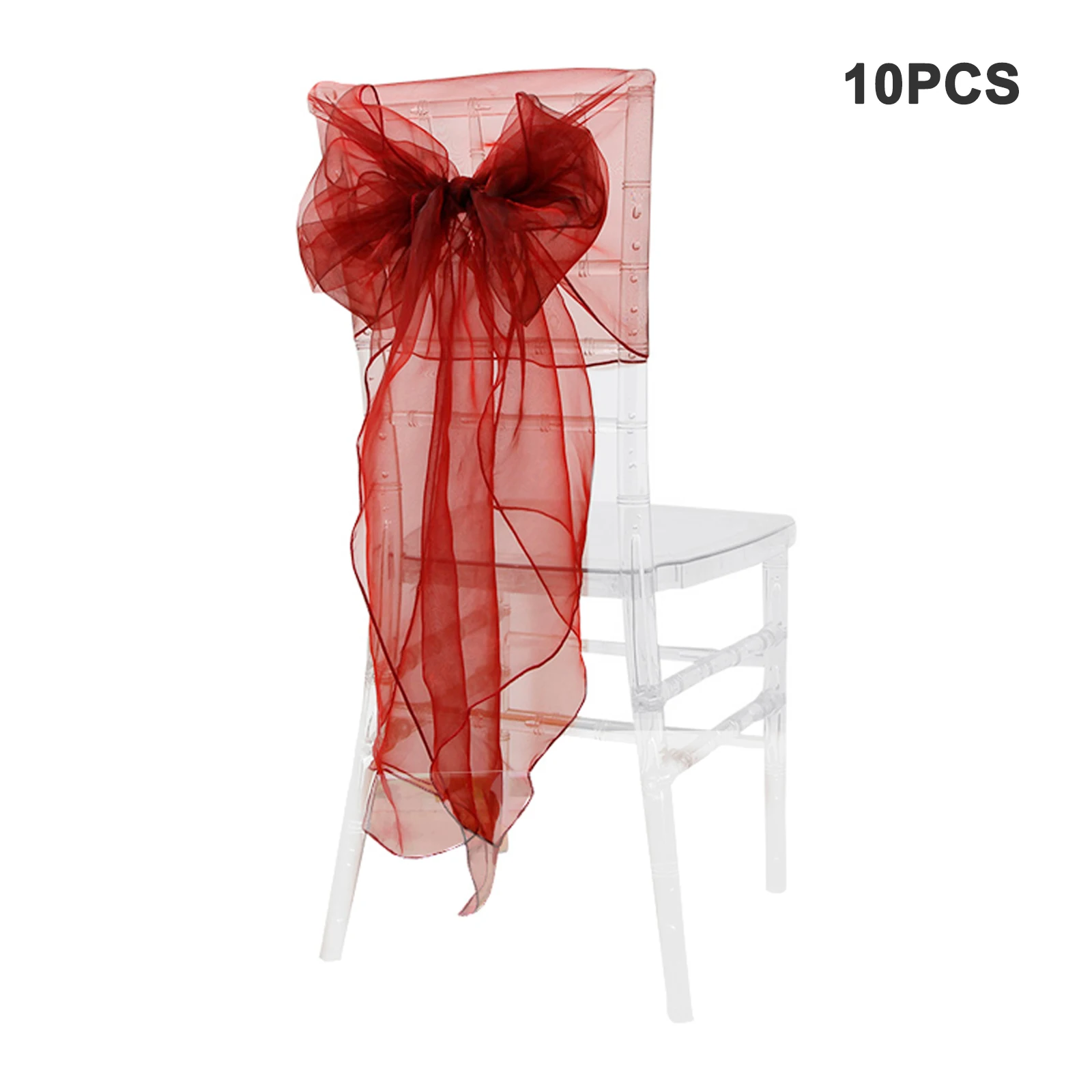 10pcs Chair Bows Sashes Tie Back Decorative Item Cover Ups For Wedding Reception Events Banquets Chairs Decoration