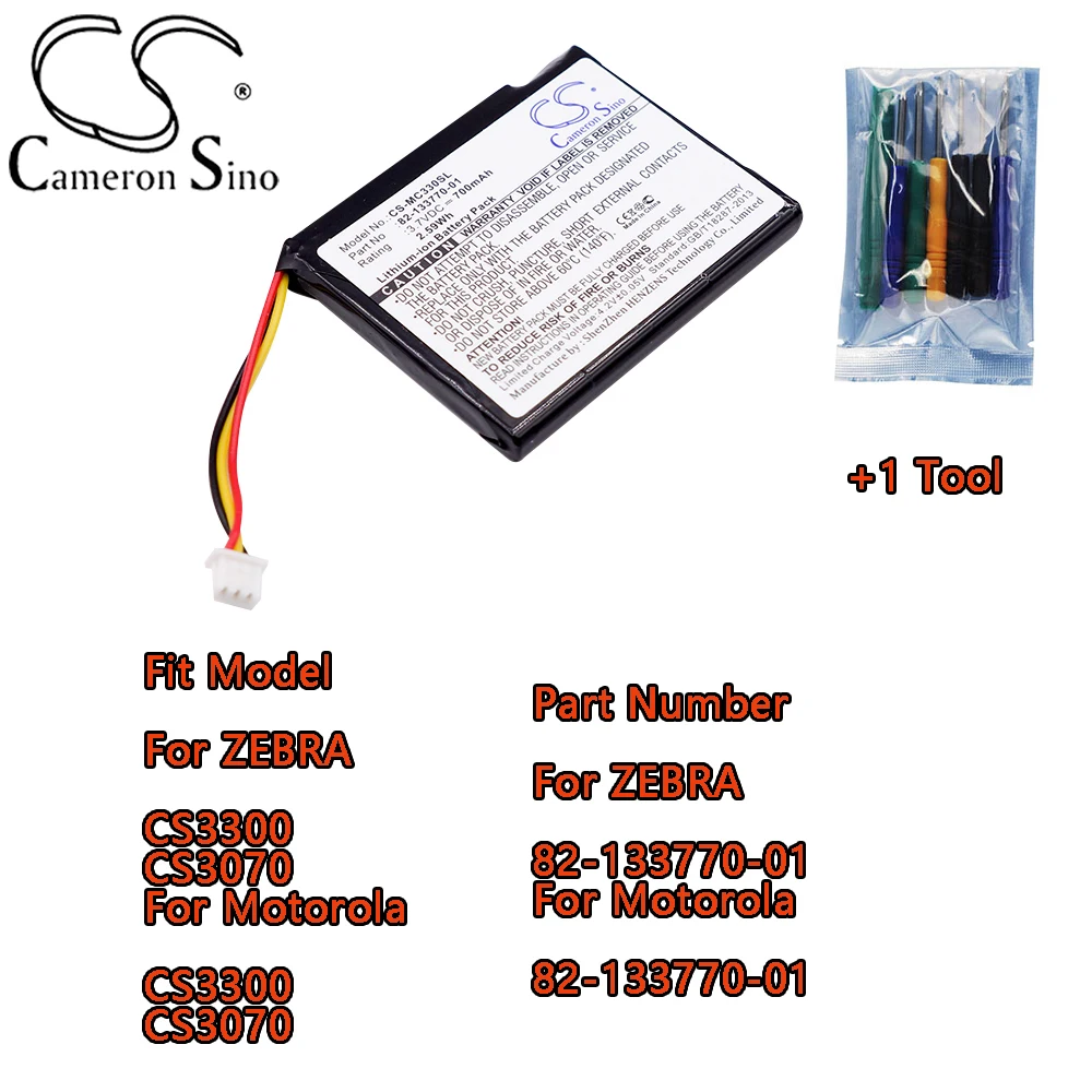 Cameron Sino 700mAh batterie de Scanner de codes à barres pour ZEBRA CS3300 CS3070 pour Motorola CS3300 CS3070