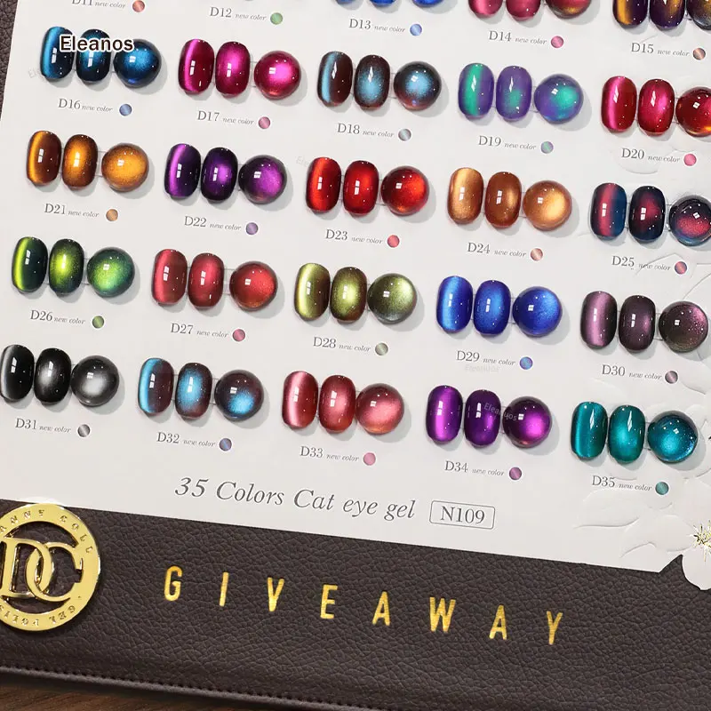 Eleanos New Autumn Winter 35pcs 15ml Cat Eye Gel Polish With Color Card TPO Hema Free Magnetic Gel Varnishes For Salon Manicure
