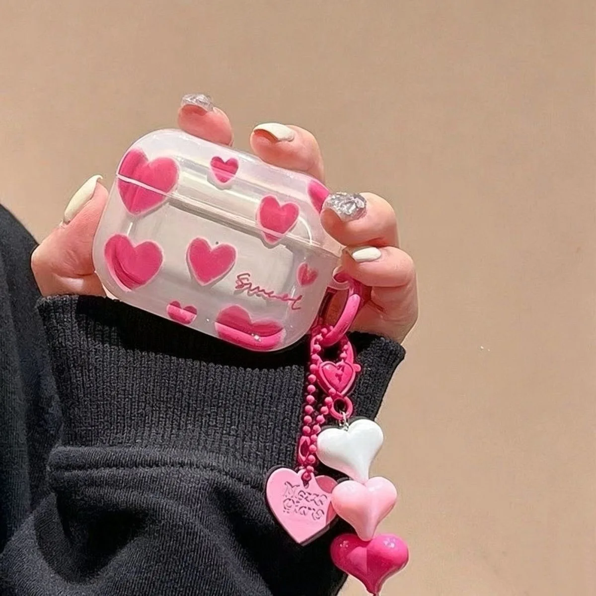 Rose Red Love Pendant Earphone Cover for Apple Airpods Pro3 Pro2 4 3 2 1 Wireless Bluetooth Shell Girl Gift - view 6