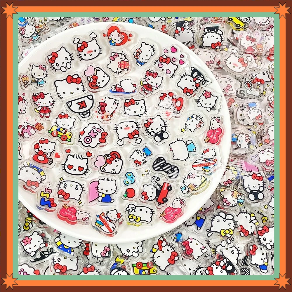 2cm 미니 헬로키티 아크릴 보드 DIY 냉장고 자석, 휴대폰 케이스 재료, 애니메이션 만화 선물 및 장난감 100개 썸네일 4