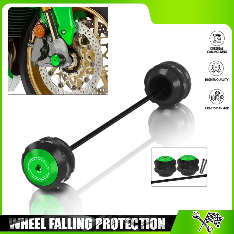 

Motorcycle Front Axle Fork Crash Slider Protector Pad For Z1000 Z1000SX ninja650 ninja1000sx Z750 R/S VERSYS 650/1000