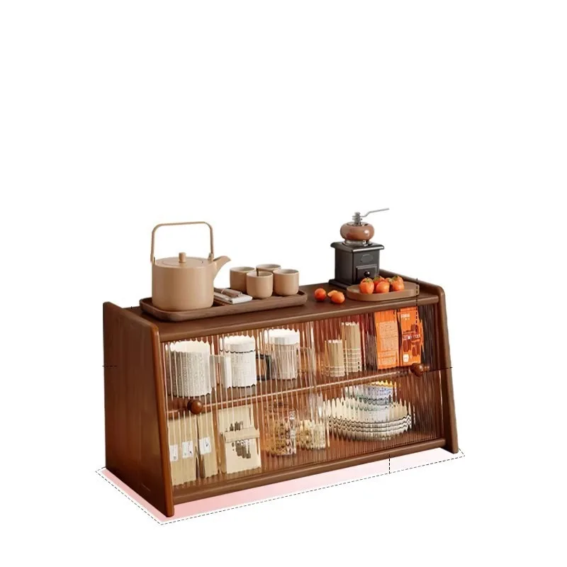 Strictly selected solid wood bay window cabinet storage desktop shelf new Chinese glass tea cabinet countertop small bookshelf