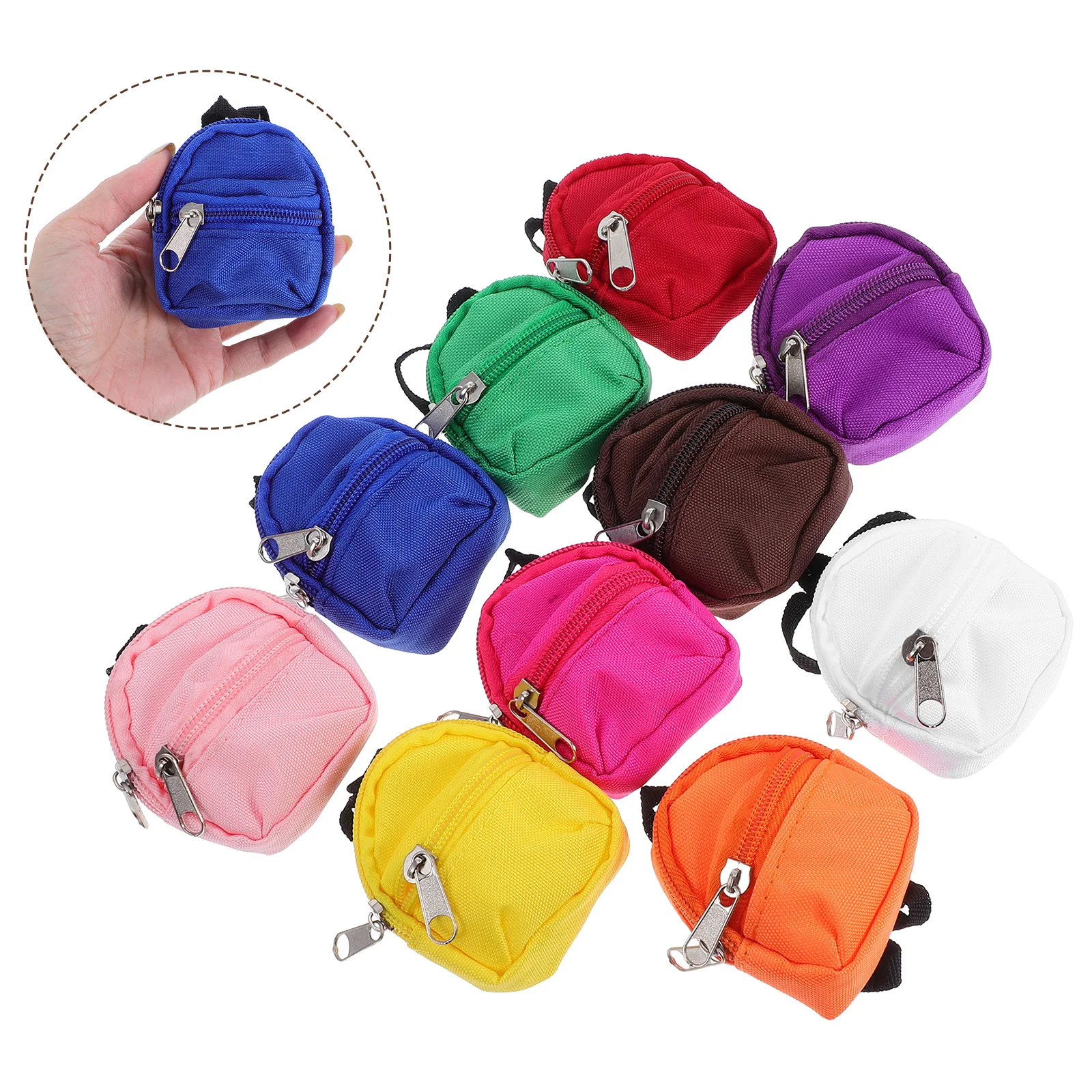 

10 Pcs Backpack Lovely Miniature Zipper School Bags for Kids Girls Pretend Play Baby Supplies Dress Accessories Toy