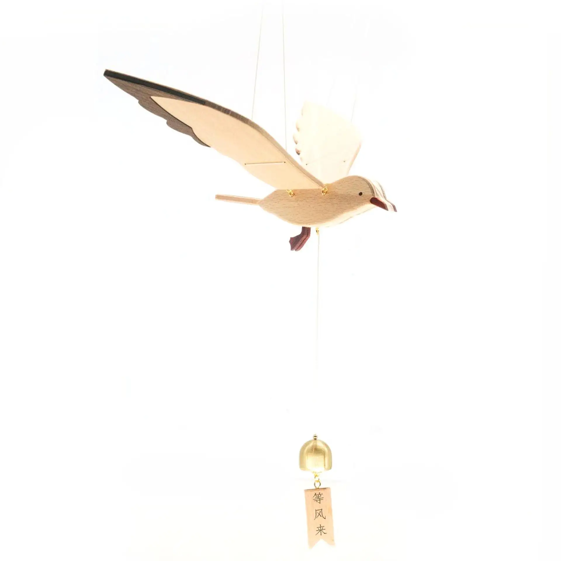 Flying Seagull Air Balance Hanging Decoration Handmade Material Bag Wooden Bird Hanging Pendant
